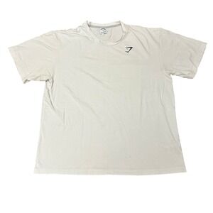 Gymshark Arrival T‎ Shirt Mens XL White Short Sleeve Performance Workout Gym